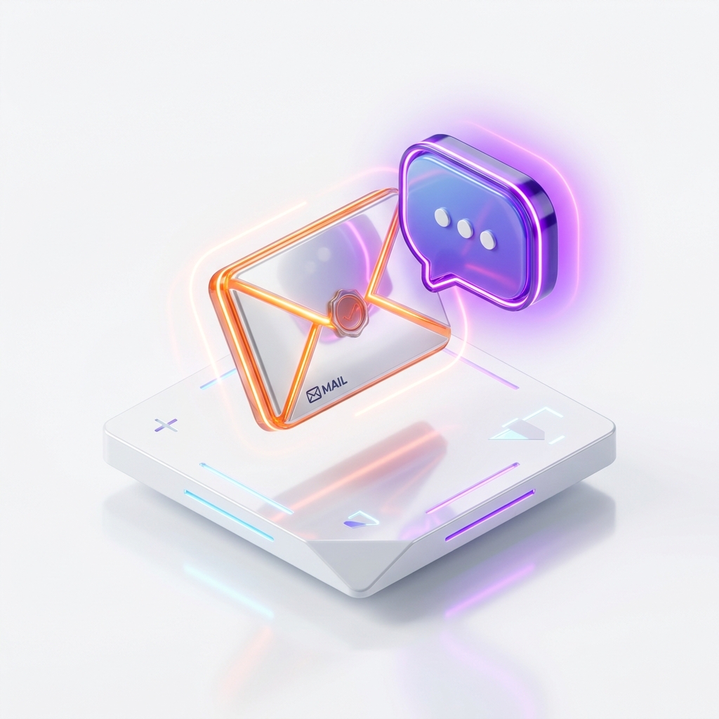 GeekLabs Contact Page floating 3D logo illustration