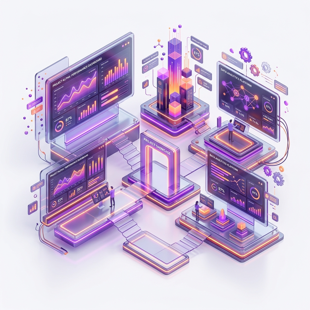 GeekLabs Portfolio page dashboard gallery illustration