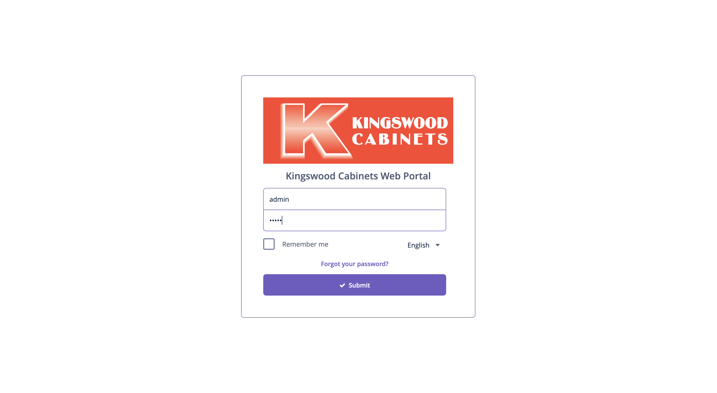 Kingswood Kabinets ERP project mockup